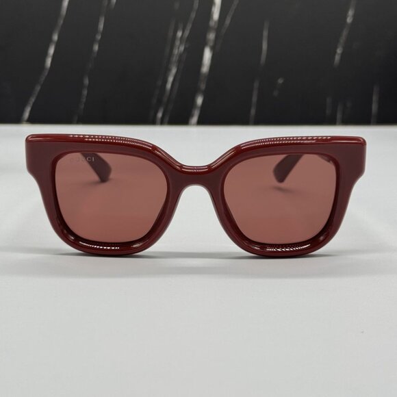 NEW GG1828S 003 GUCCI SUNGLASSES SHINY SOLID BURGUNDY WOMEN EYEWEAR GUCCI main image 12